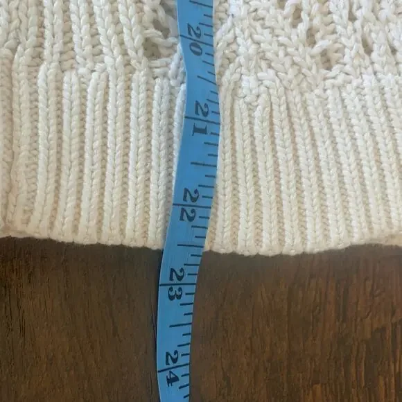 Old Navy Off White Open Weave Cotton Blend Sweater Size Small - Picture 7 of 8